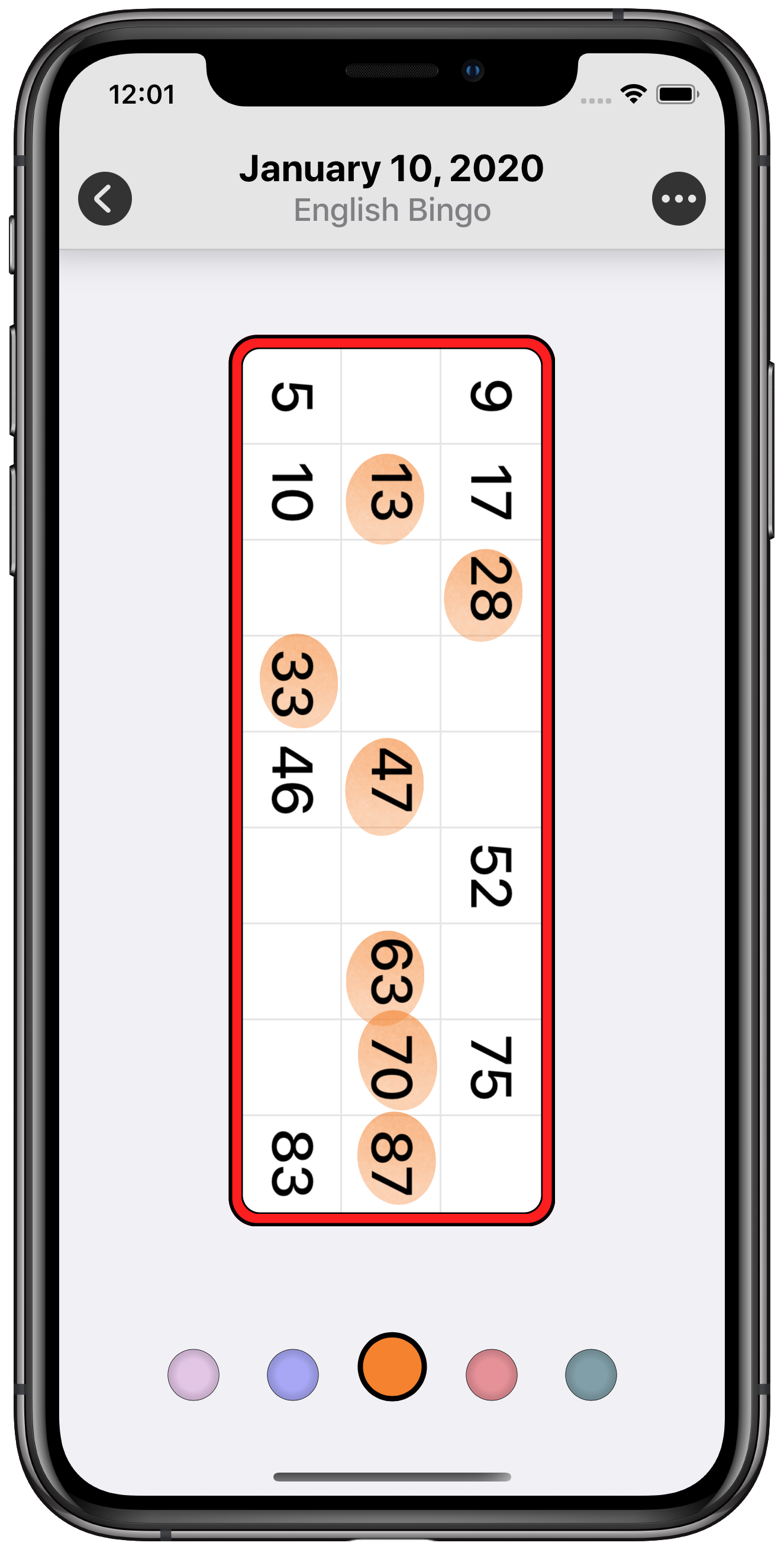 Bingo Card Bingo Ticket Generator For IPhone