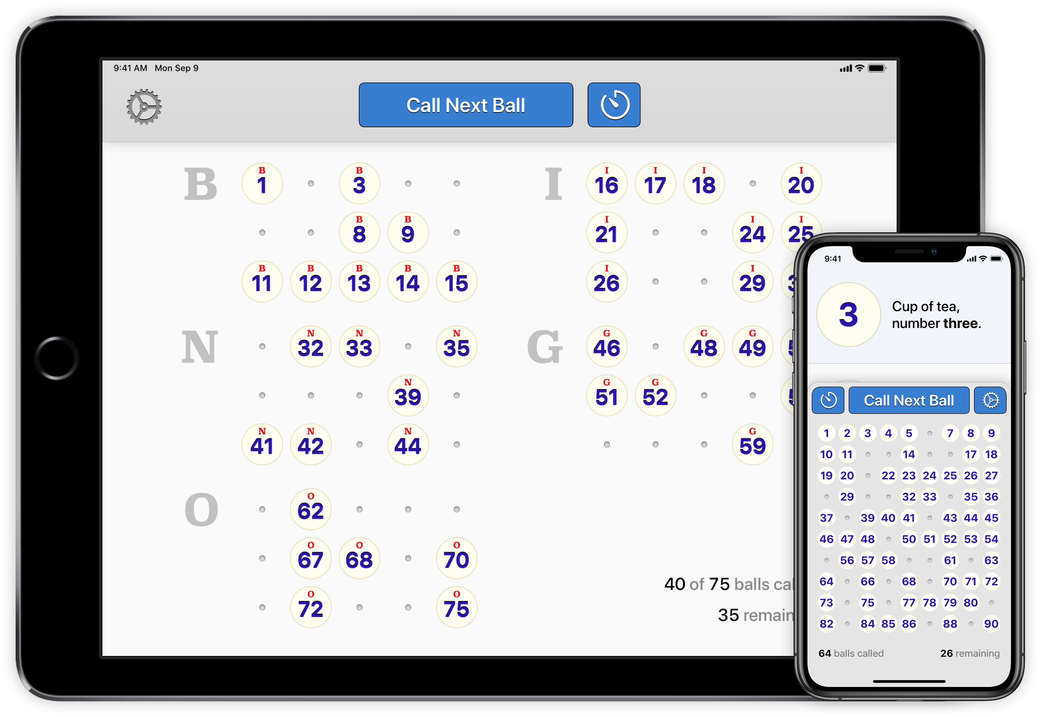 bingo app caller